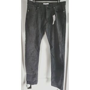 NWT TOPMAN stretch skinny‎ jeans dark gray denim black wash W34 L 32.5